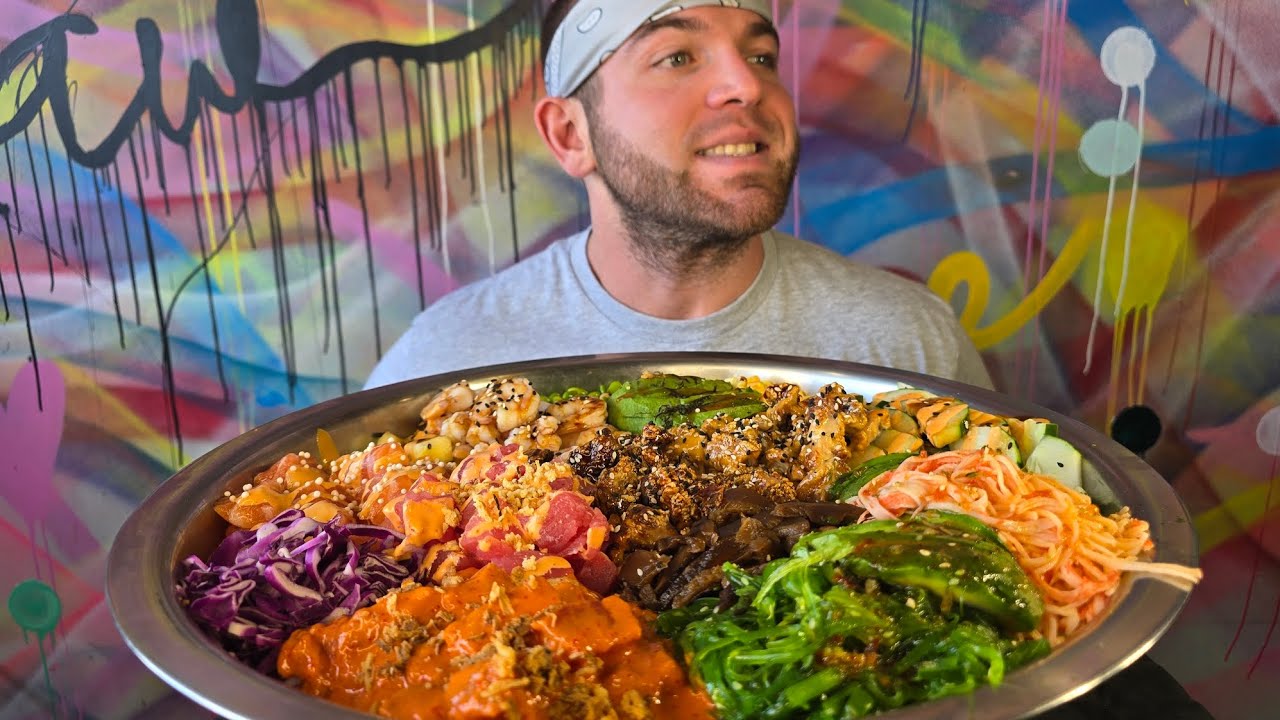 THE HARDEST POKÈ BOWL I'VE EVER ATTEMPTED!! MASSIVE 15 LB FRESH SEAFOOD CHALLENGE!!