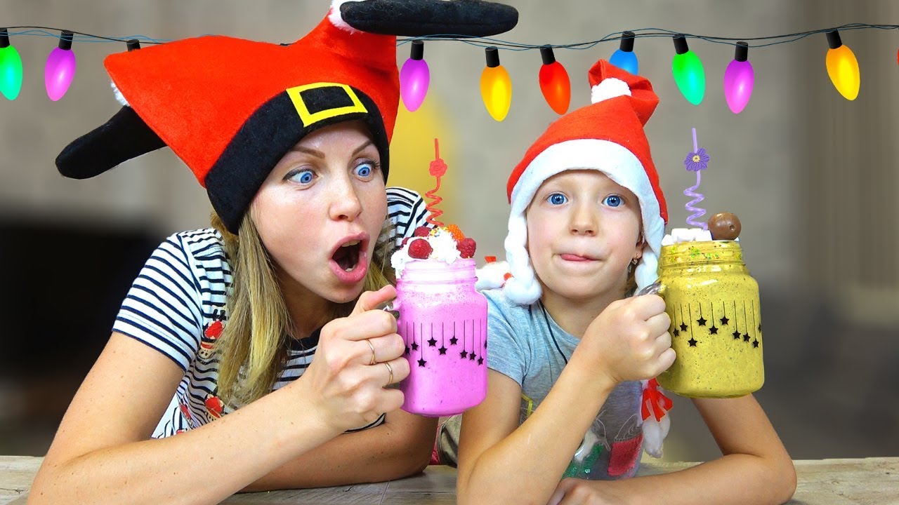 НОВОГОДНИЙ КОКТЕЙЛЬ ЧЕЛЛЕНДЖ У Кого Вкуснее и Красивее? Milk Shake Challenge От Family Box