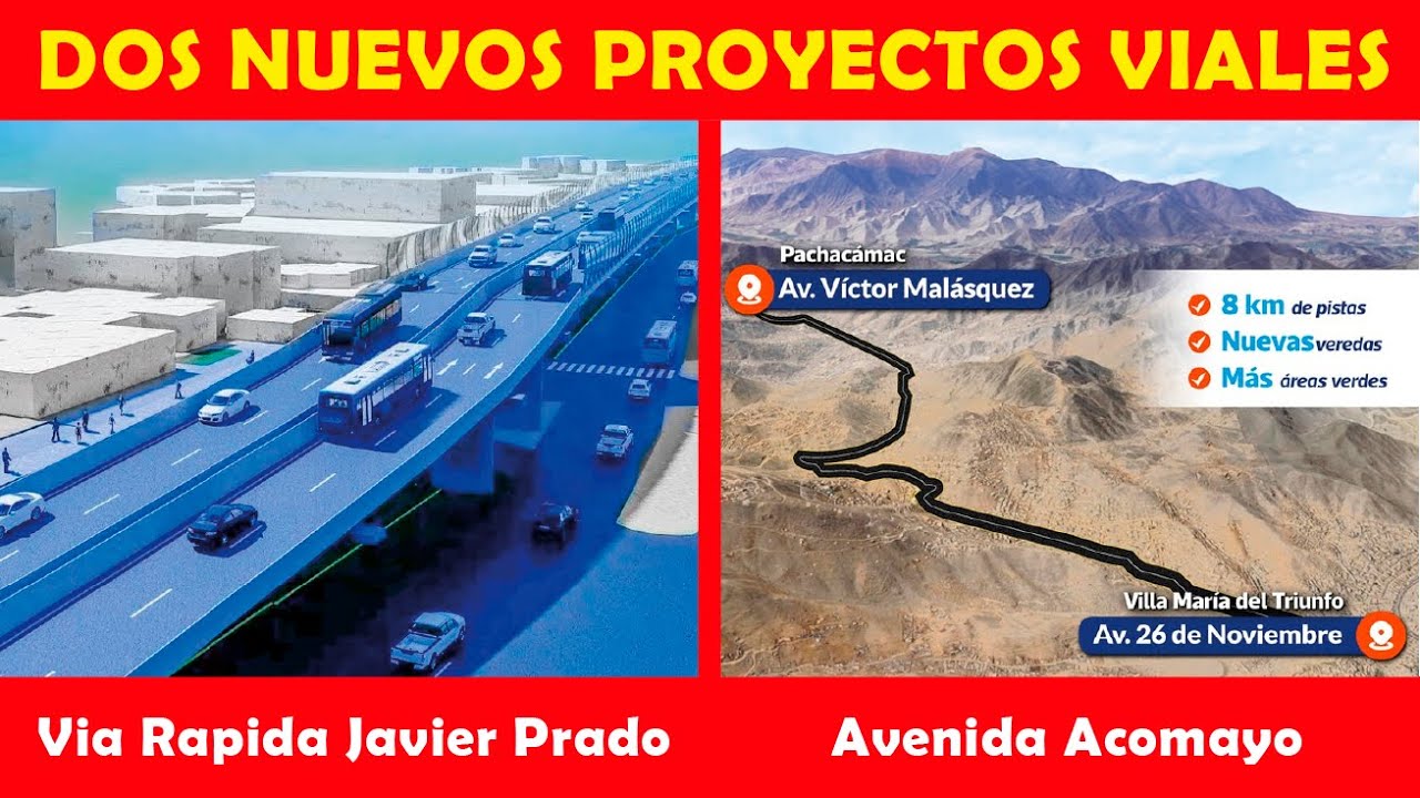 Lima impulsa dos proyectos vialese: Vía Rápida Javier Prado y Avenida Acomayo