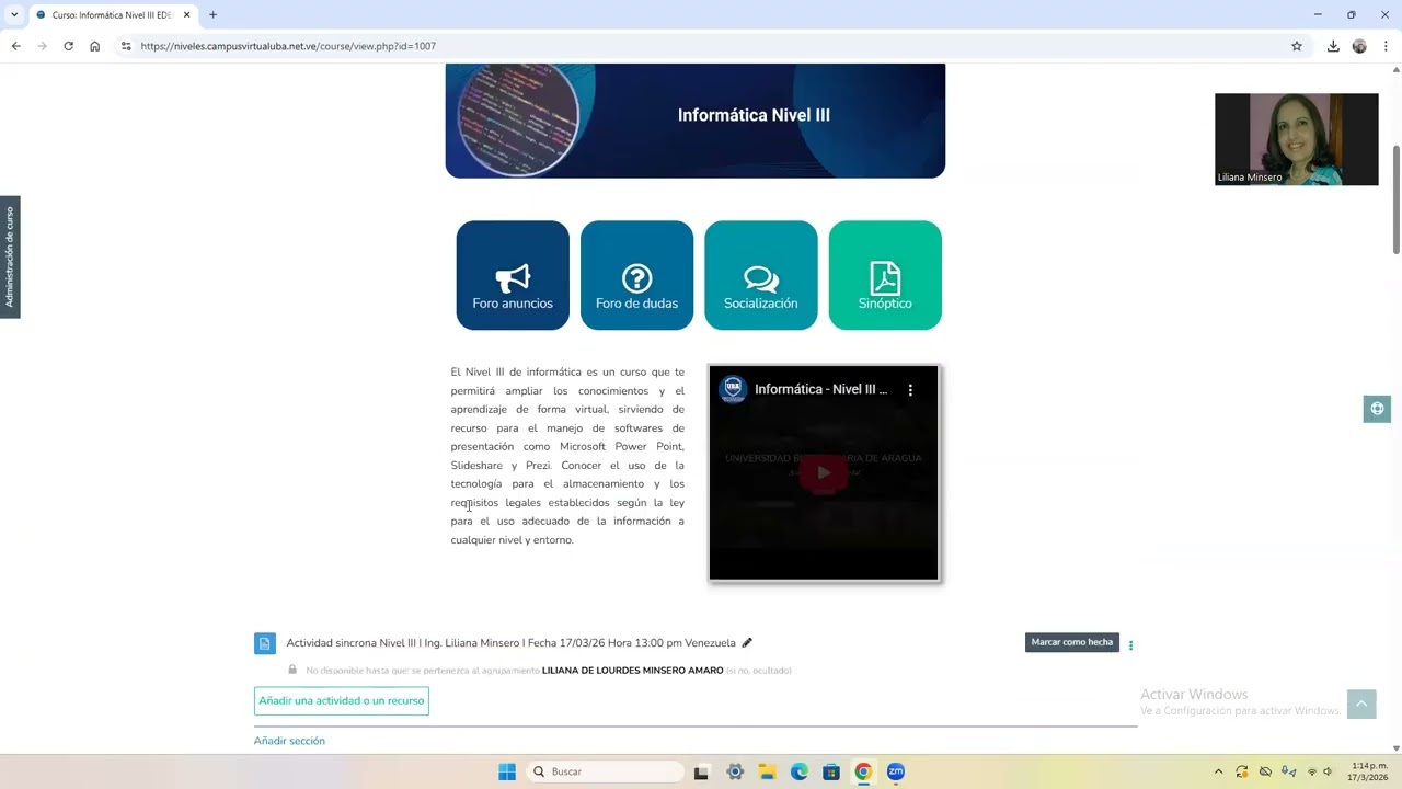 Sincrona 1 Nivel III UBA