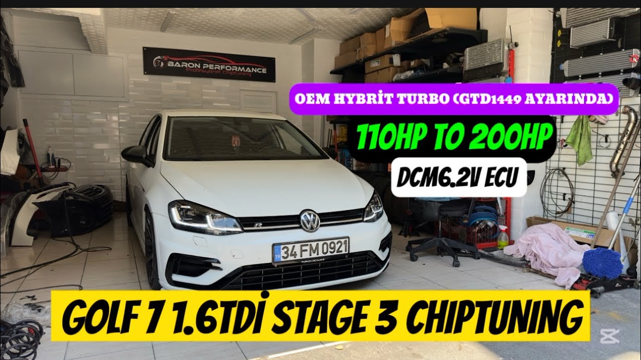 1.6TDİ GOLF 7 CXX MOTOR DCM6.2V OEM HYBRİT TURBO (1449 AYARINDA) 110HP TO 200HP (BİG SETUP)