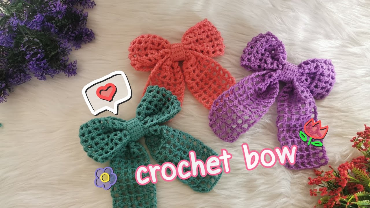 ep.23 Easy crochet bow ถักโบว์ติดผมแบบง่าย  ๆ