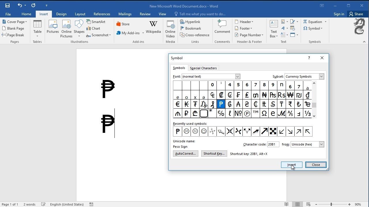 How to Insert the Peso Sign in Word: How to Type the Peso Symbol in Word