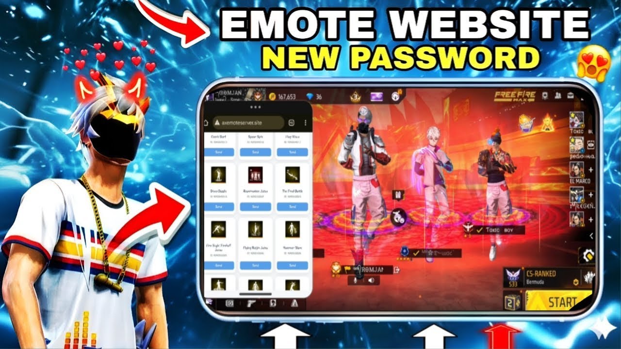 FREE FIRE EMOTE WEBSITE 💯 FREE l B25 CHEATS | FREE FIRE EMOTE BOT | B25 CHEATS PASSWORD🔑AX ROMJAN YT