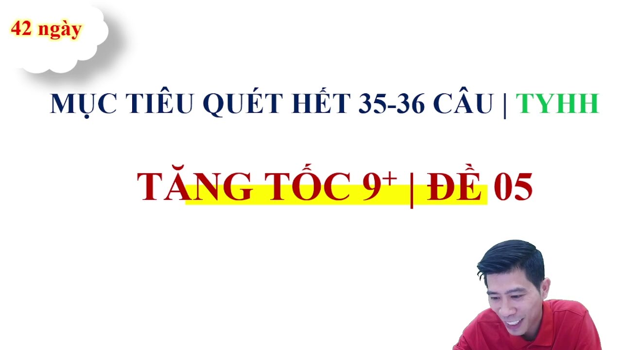 NẮM CHẮC 9+ MÔN HÓA  | ĐỀ 05