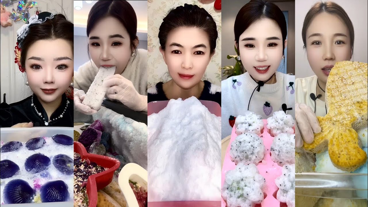 ASMR WHITE ICE EATING / SHAVED ICE / SOFT ICE / FREEZER FROST 