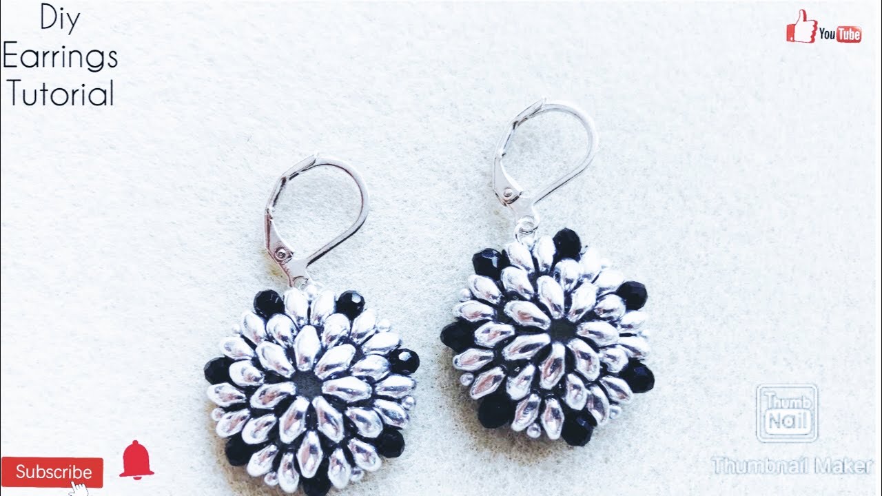 Diy beaded earrings using super duo beads/how to make  beaded earrings/jewelry making tutorial