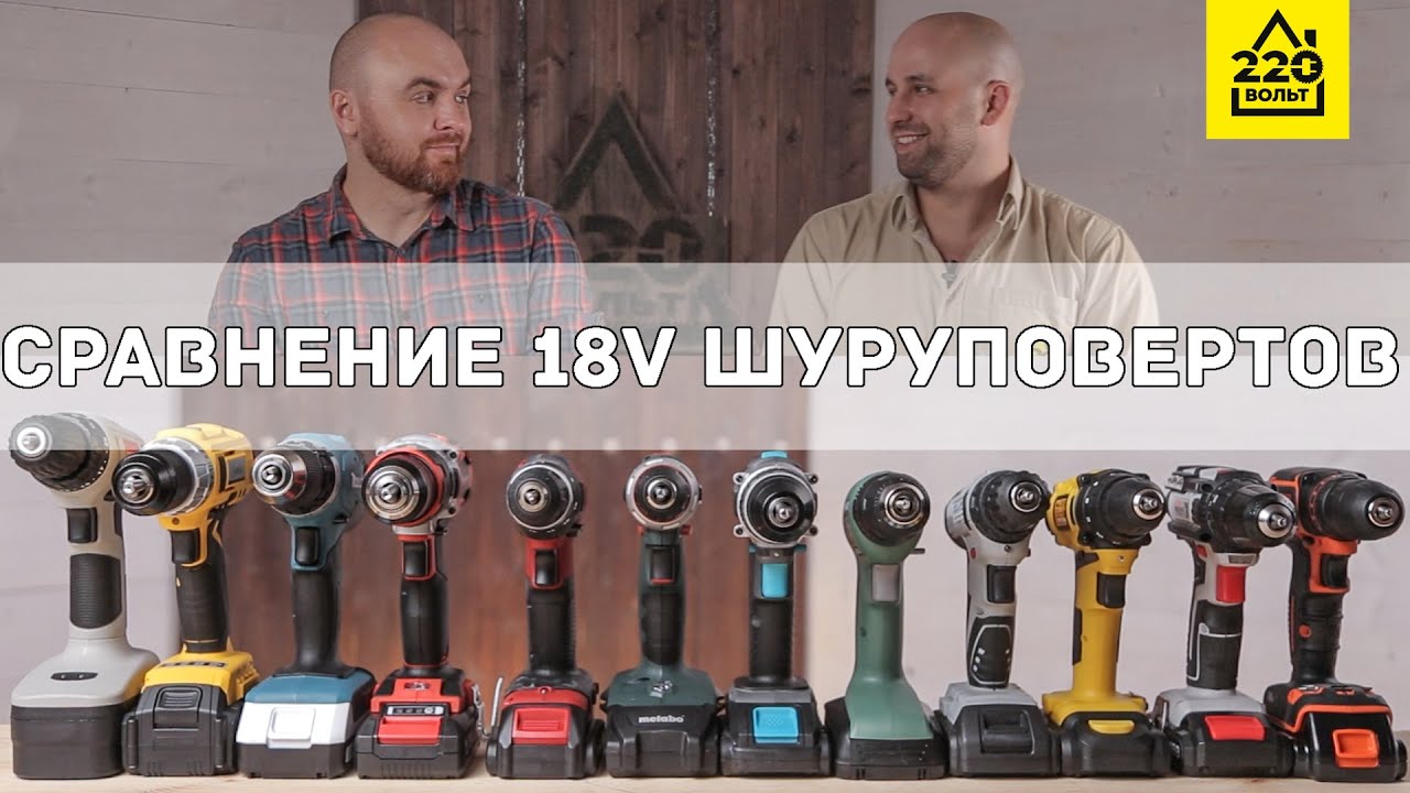 Сравнение 18V шуруповертов Bosch, Einhell, Makita, Metabo, Hammer, Black&Decker