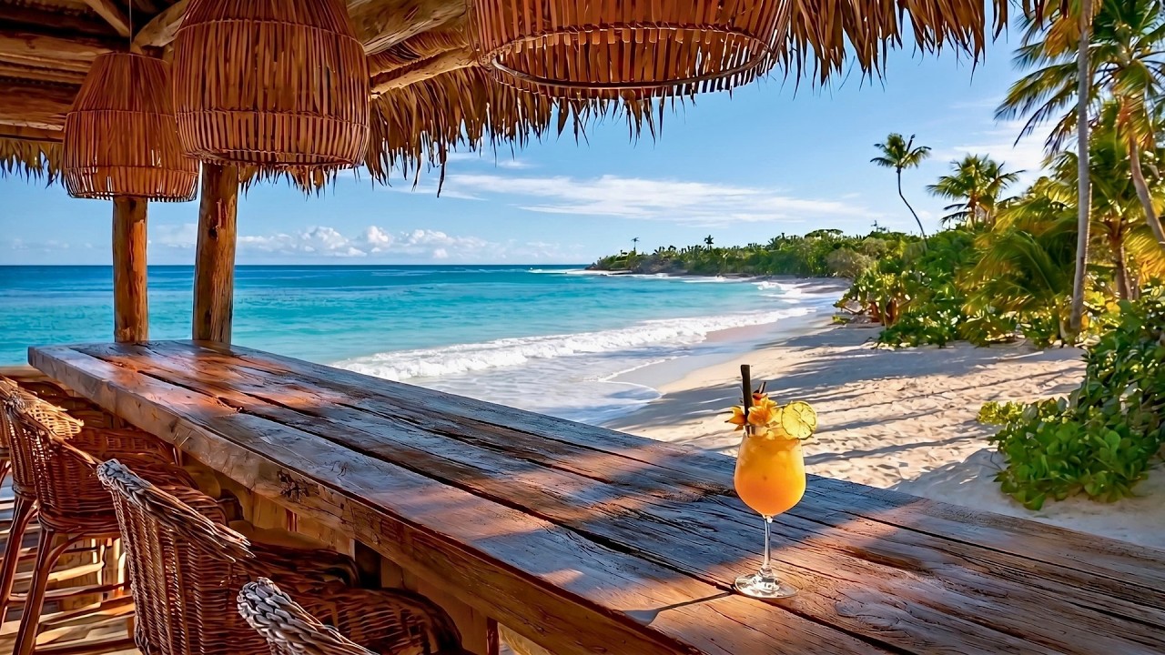Tropical Beach Bar Escape | Soft Waves, Birdsong & Island Serenity for Peace, Focus & Relaxation