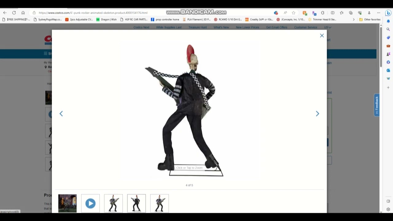 costco 6ft punk rocker skeleton