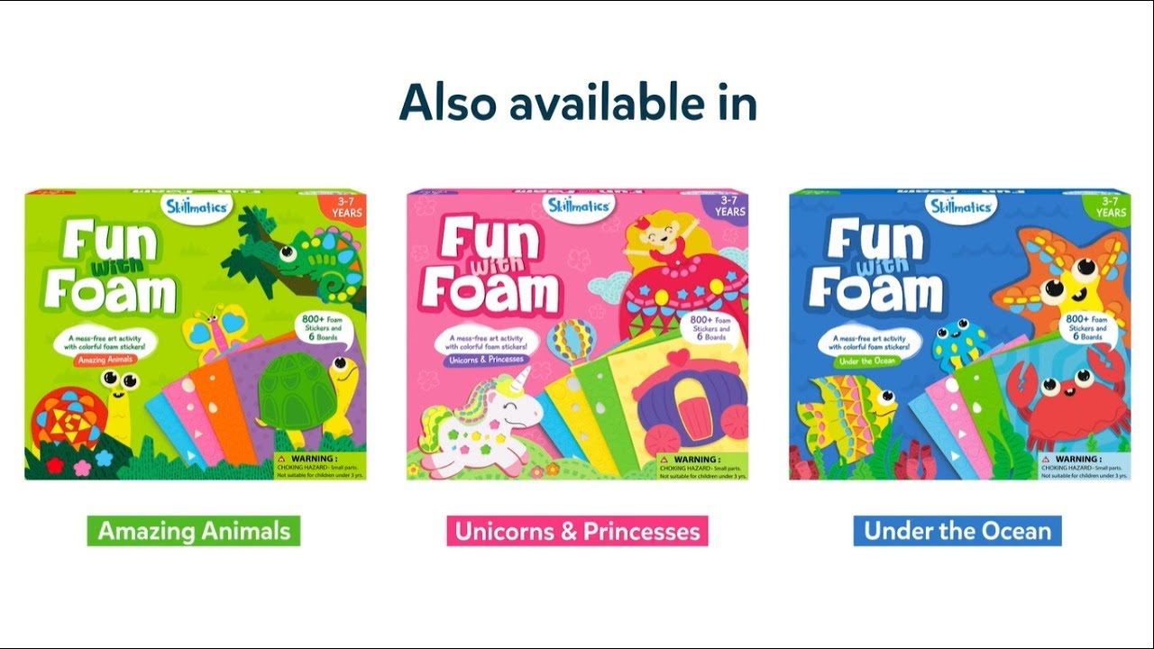 Fun with Foam | No Mess Sticker Art for Kids | Ages 3-7 | Skillmatics