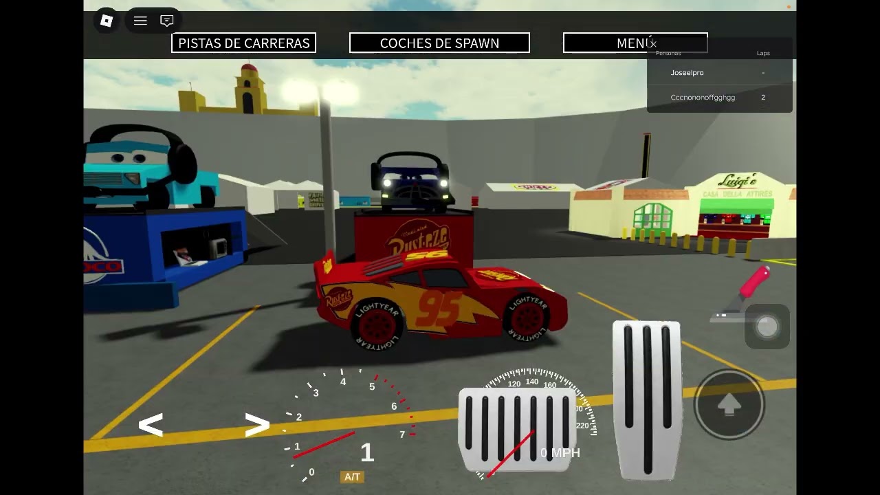 Jugando a cars 