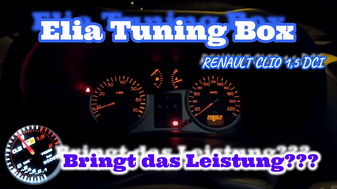 Elia Tuning Box / Chip | Clio B 1,5 DCI 65PS | Bringt das mehr Leistung??? Handy App Zeiten Messen