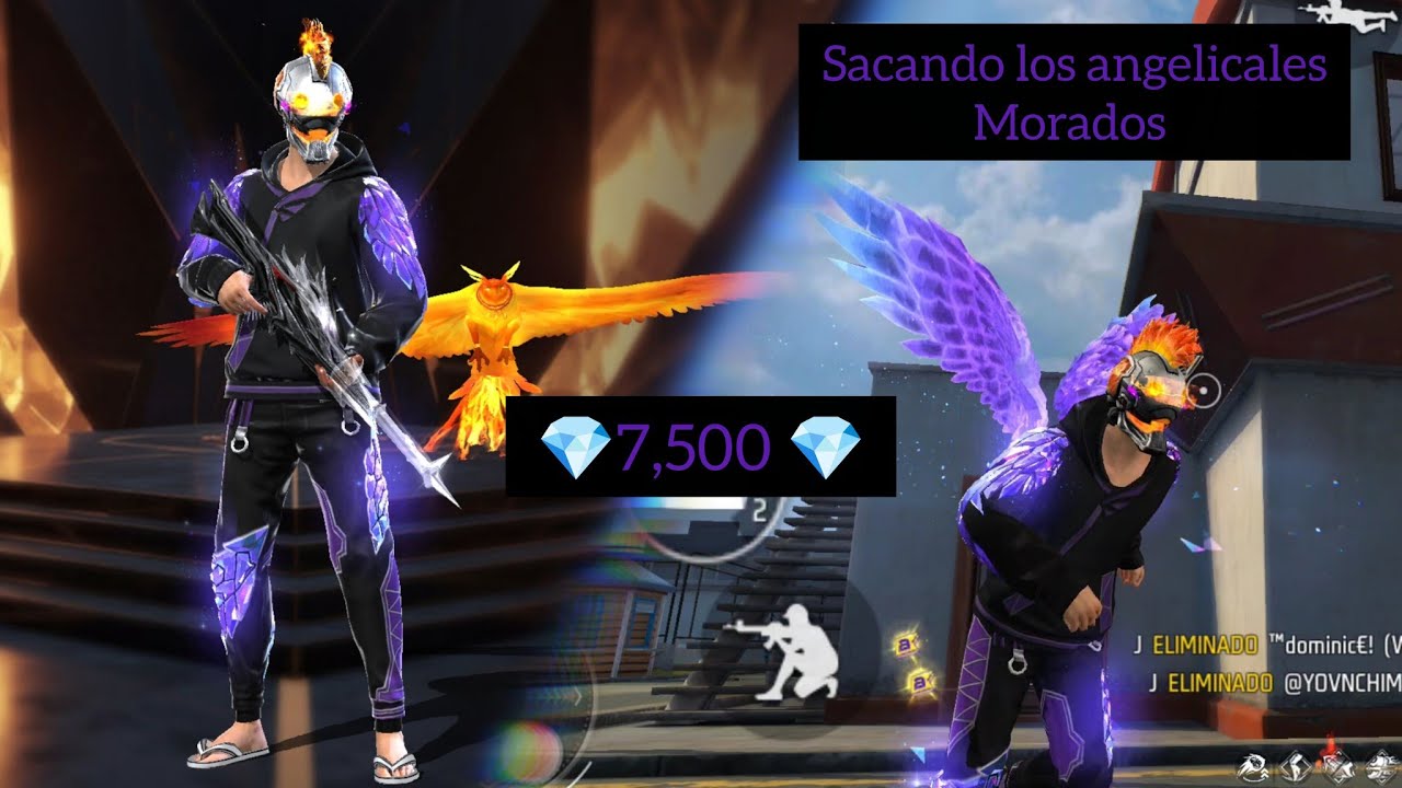 Sacando los nuevos angelicales morados en free fire ¿Cuántos diamantes se gasta? 