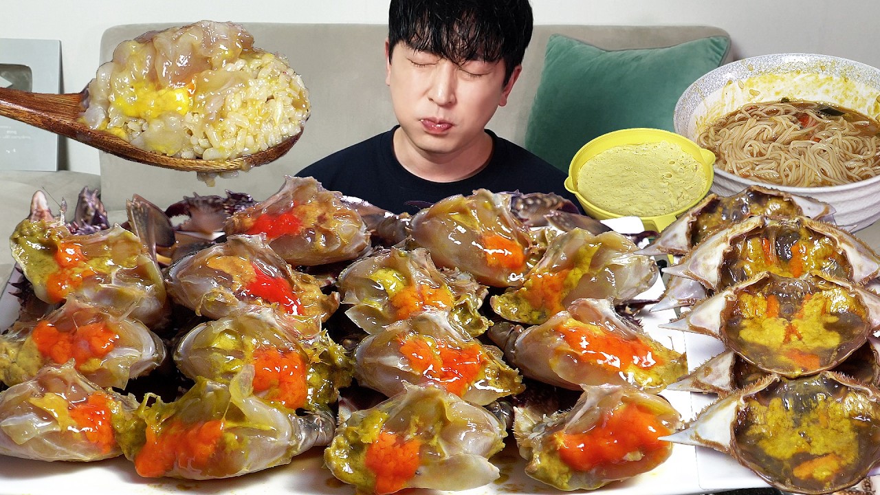 Умами на максимуме! Краб в соевом соусе 🦀 MUKBANG REALSOUND ASMR EATING SHOW
