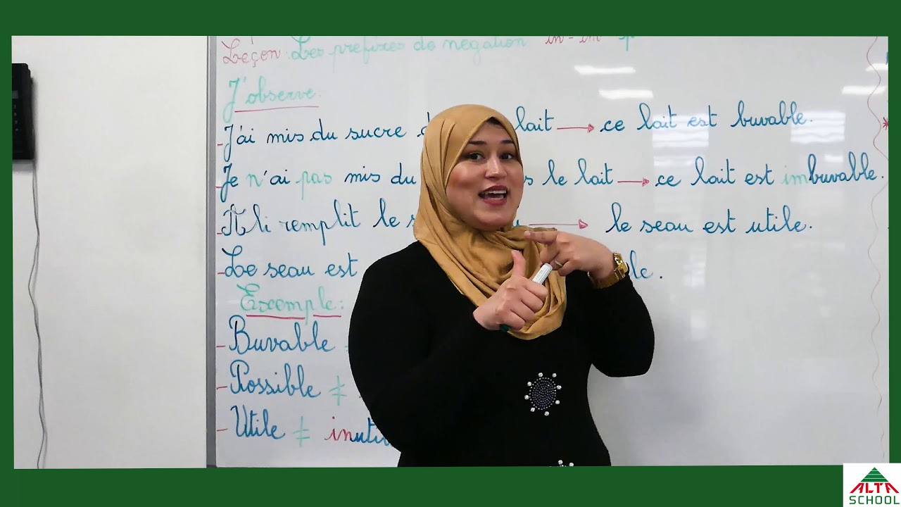 Mme Guittoune - cours de français les préfixes de négation - 4ème année primaire