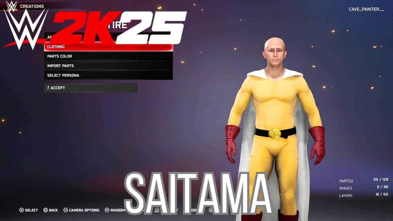 WWE 2K25 Saitama Character Creation – One Punch Man CAW Showcase