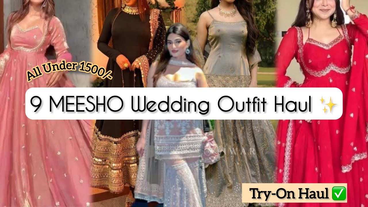 **Huge MEESHO Wedding Designer Outfits Haul 🛍️|| Under ₹1500/- 😱 || Try-On Haul  || Rashikagupta😍