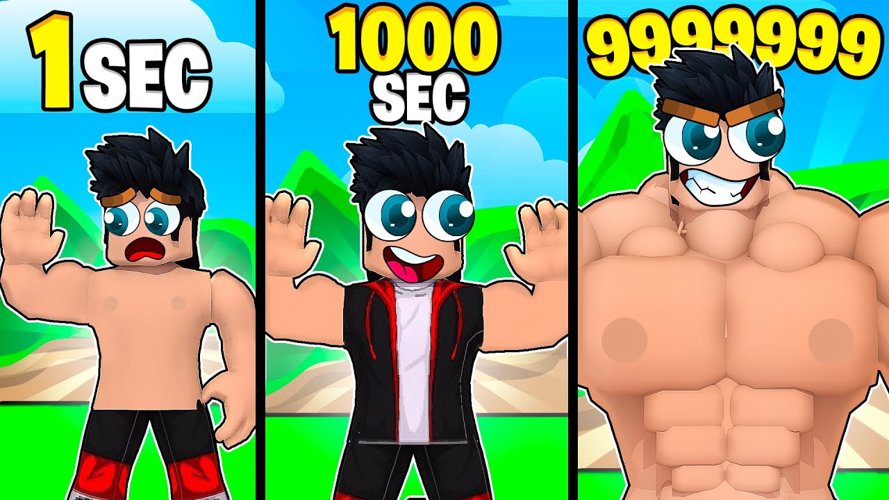 ROBLOX, mais CHAQUE SECONDE JE DEVIENS PLUS FORT