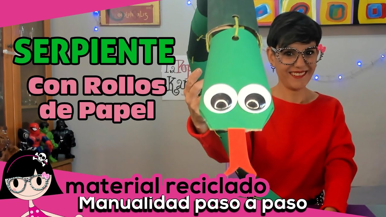 Cómo hacer una SERPIENTE 🐍con ROLLOS de cartón | ROLLOS papel  RECICLADOS. Manualidades fáciles ⭐