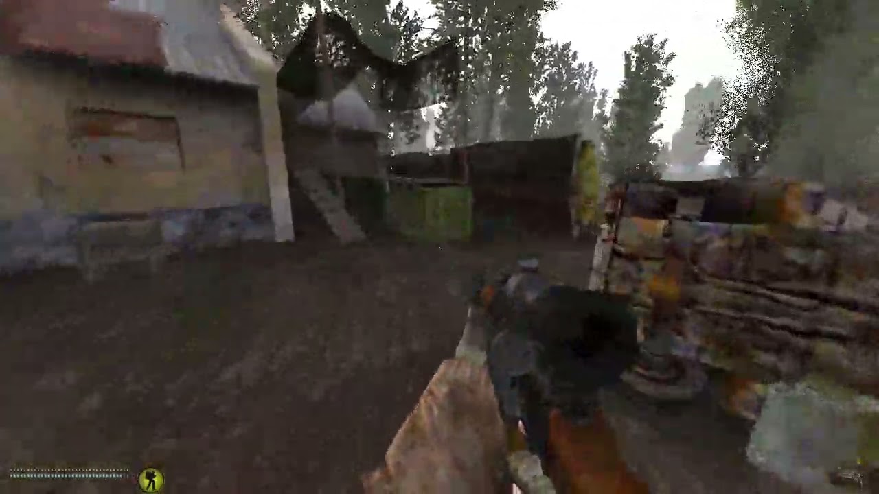 wearing a gas mask in video game