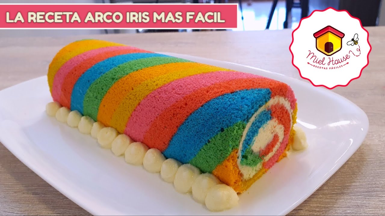 Arrollado ARCO IRIS receta con pocos ingredientes MUY FACIL para principiantes