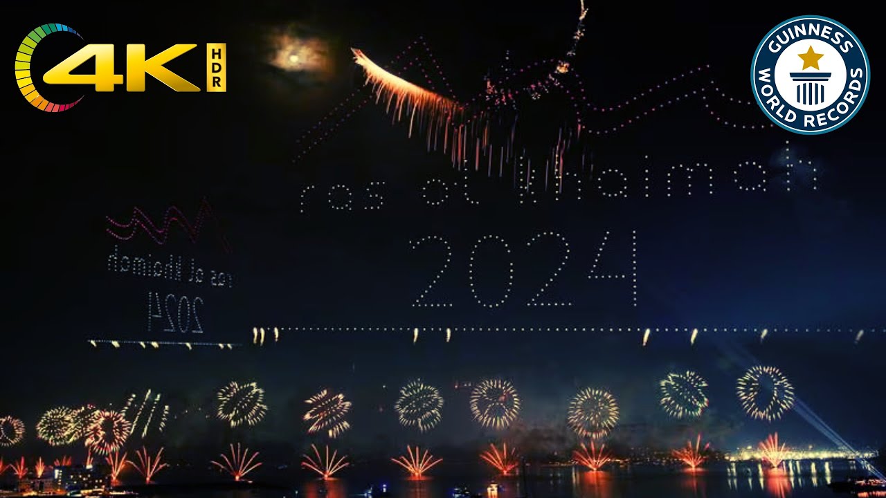 Ras Al Khaimah Welcomes 2024 with Amazing Drones, Fireworks, and a Pyrotechnic Show | NEW YEAR 2024