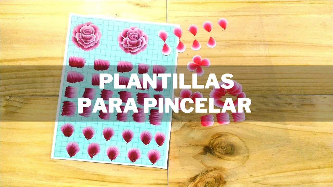 Plantillas para pincelar rosas y muchas flores paso a paso