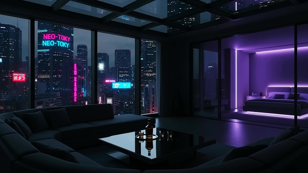 Neon City Rain Lofi 🌆💜 Chill Night Beats for Study, Sleep & Relax