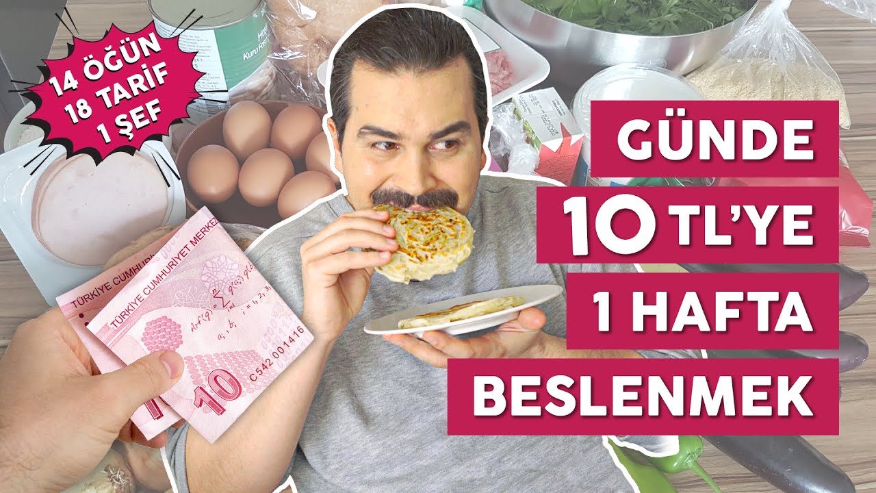 G&uuml;nde 10 TL&rsquo;ye 1 Hafta Beslenmek (14 &Ouml;ğ&uuml;n, 18 Tarif, 1 Şef) [VLOG]