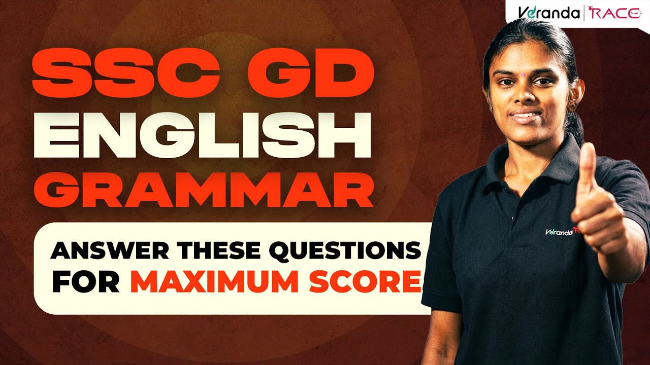English Grammar Important Questions | English For SSC GD | Veranda Race #sscgd #sscexams