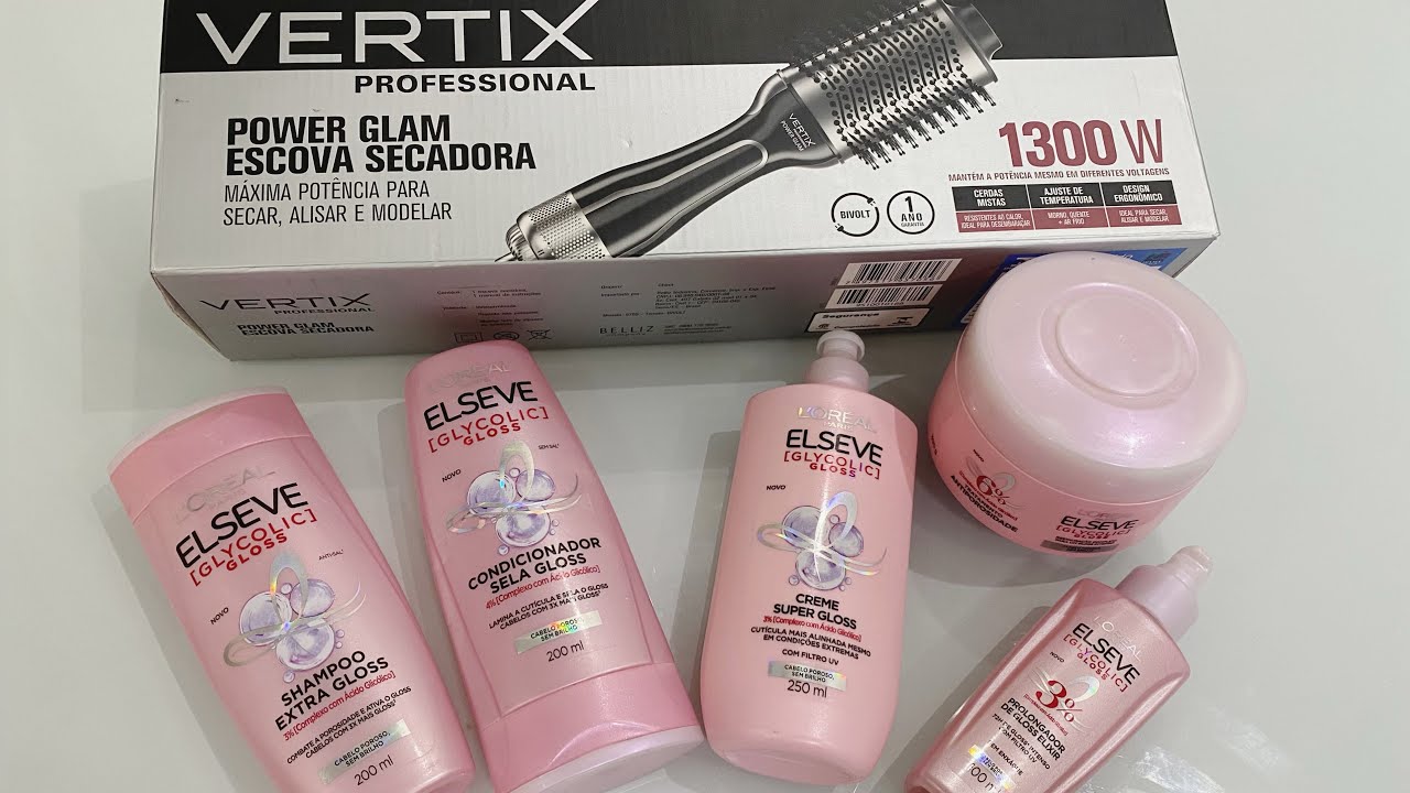 Escova Secadora VERTIX e Linha Glycolic Gloss ELSEVE