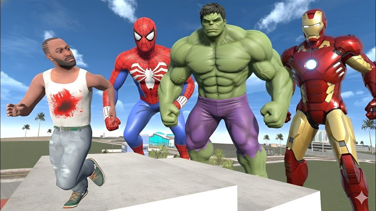 💥 Franklin vs Avengers! Full Power Fight Begins || Indian Bike Driving 3D @HeligamerSSS 