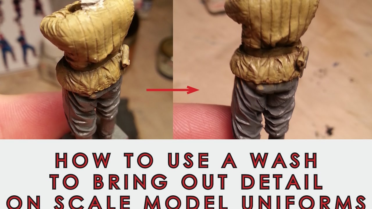 How to use a Wash to bring out detail on scale model figure uniforms