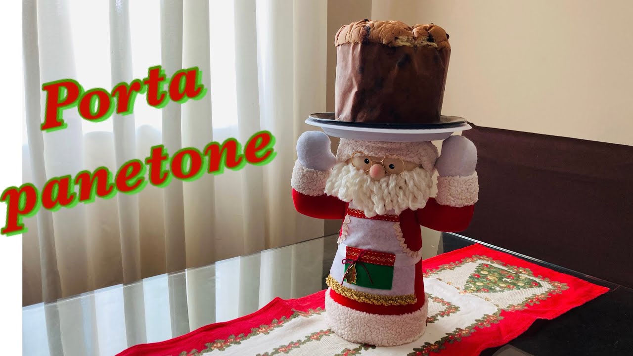 Como fazer um porta panetone de papai Noel