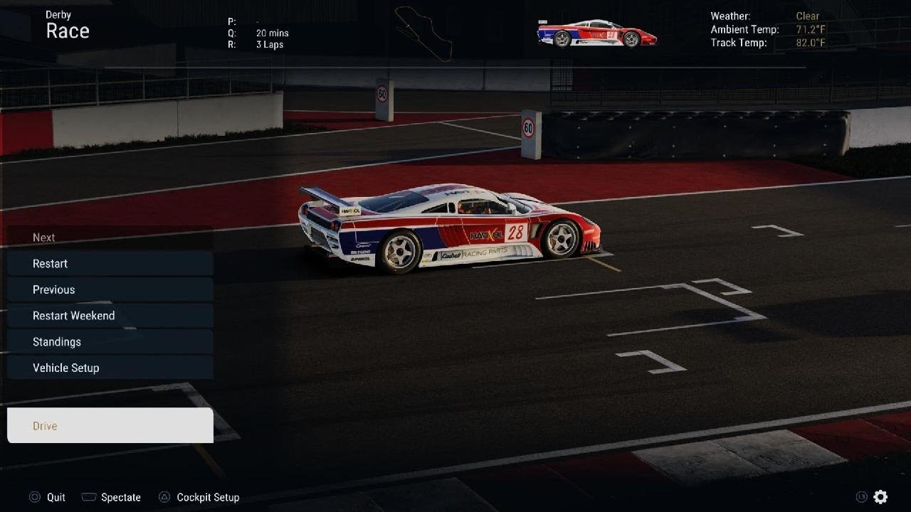 Project Motor Racing Derby S7R Quick race and setup
