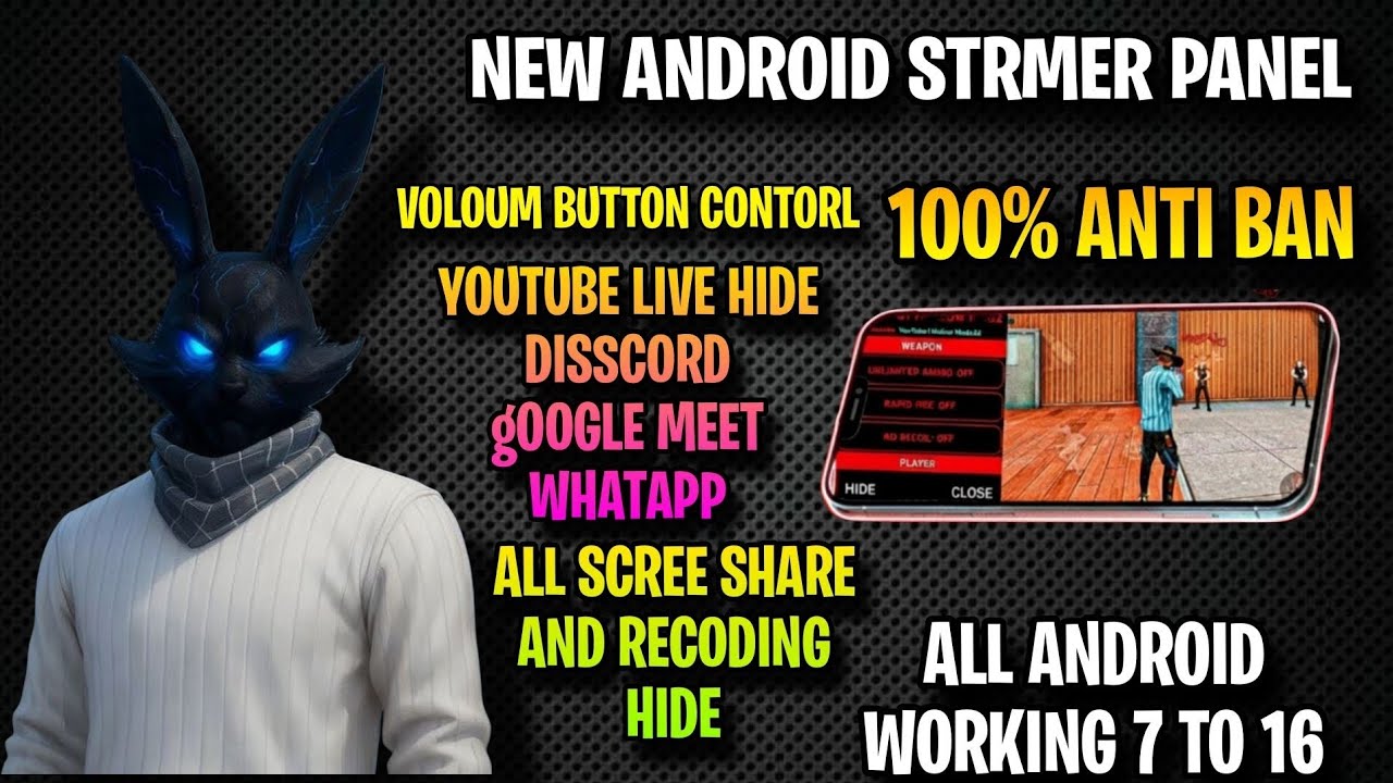 ANDROID STREAMER PANEL UNDETECTABLE PANEL | Phone Panel | | Free Fire 100% Safe Panel