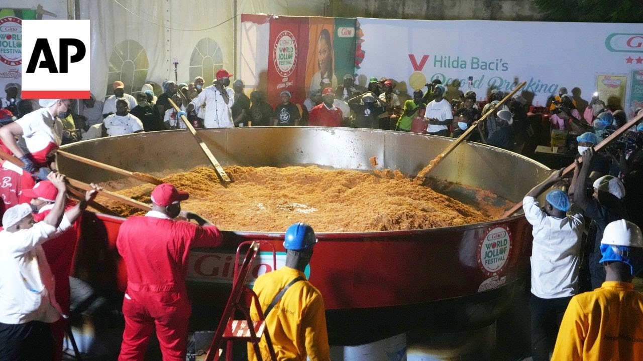 Nigerian chef Hilda Baci cooks world&rsquo;s largest pot of jollof rice in Lagos