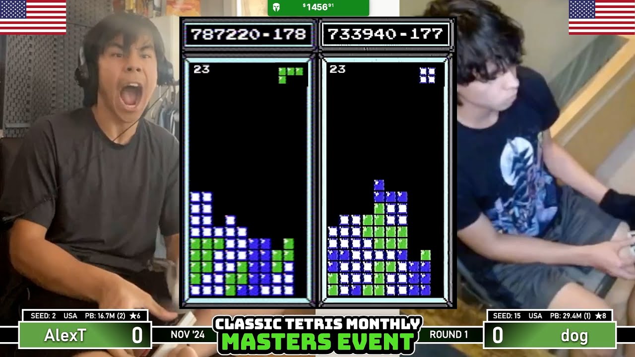 HUGE CHAMPION CLASH!! Alex T, Dog | Rd 1 | Classic Tetris Monthly Masters | November 2024
