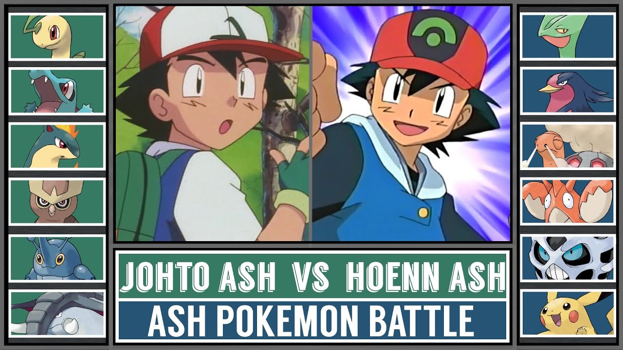Ash Pokémon Battle | JOHTO ASH vs HOENN ASH