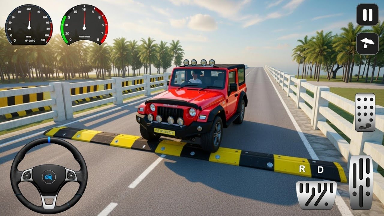 Mahindra Thar Extreme Speed Breaker Test 😱 | Off-Road Road Challenge BUSSID