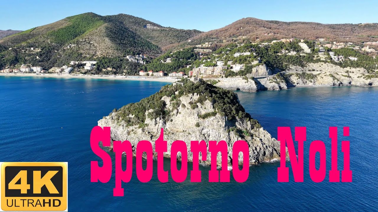 4K 💚🤍❤️ Spotorno Noli, Isola di Bergeggi, Monastère de Saint Eugène & Château du Mont Ursino, Italia