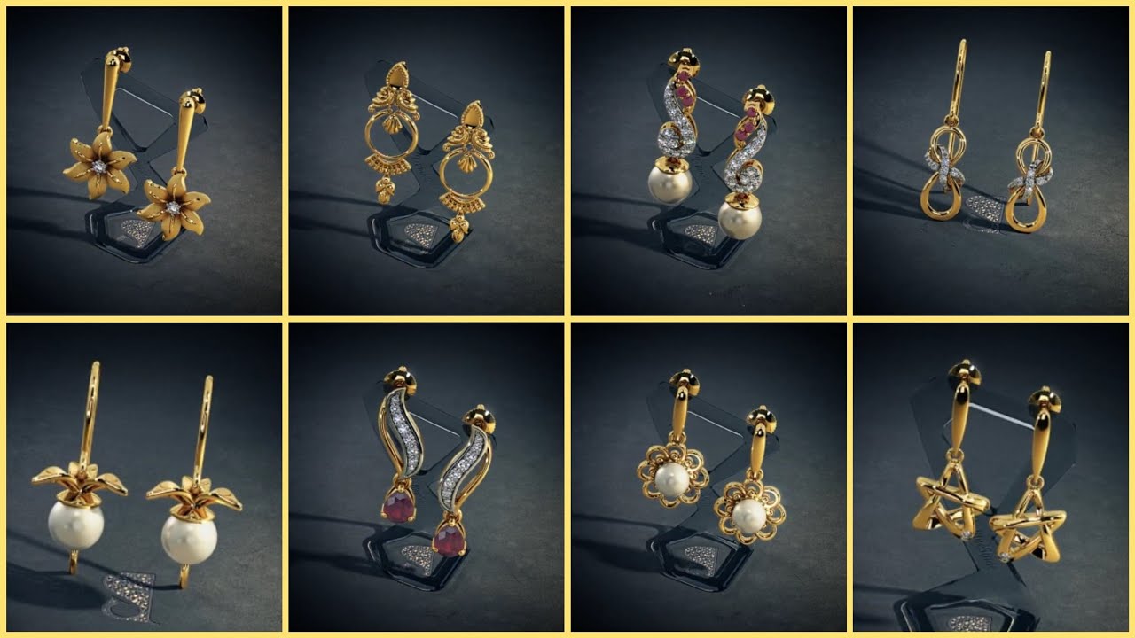 Gold earrings Hoops designs with Price and Weight 2023 || gold earrings designs daily wear | #Indhus