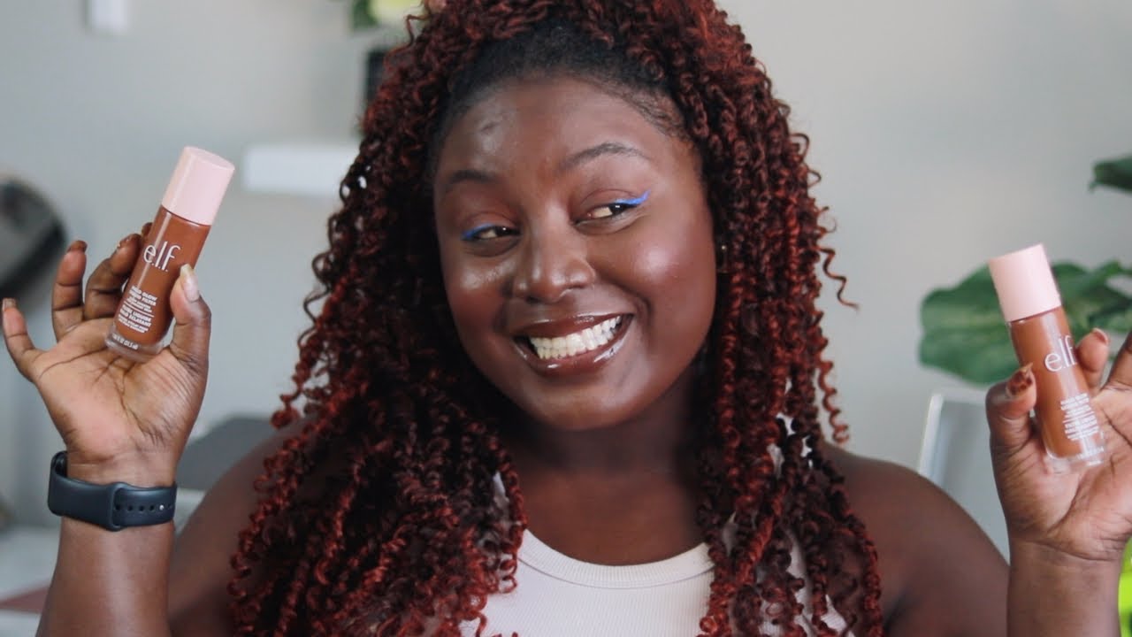 ELF HALO GLOW LIQUID FILTER ON DARK SKIN| Review + Swatches