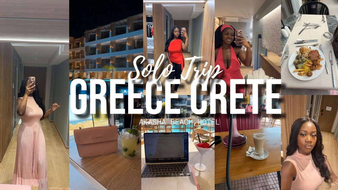 SOLO TRIP TO GREECE CRETE | LUXURY HOLIDAY VLOG | AKASHA BEACH HOTEL | Relaxation, Shopping & More