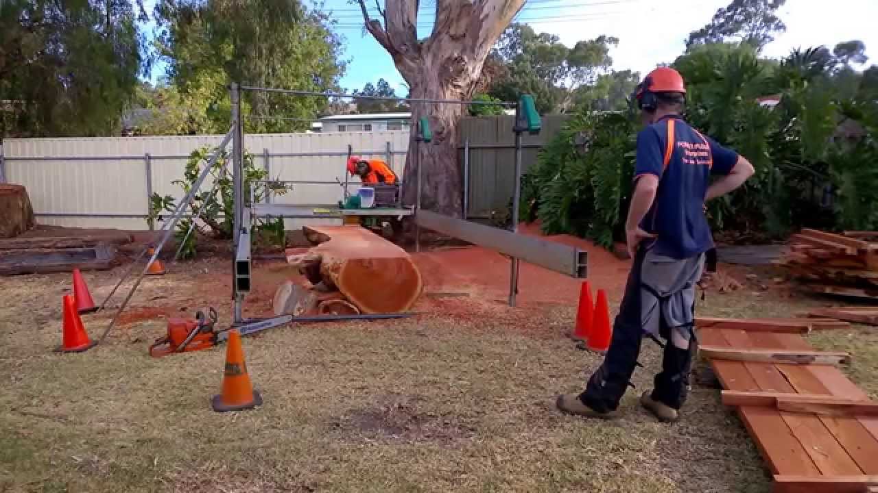 Red gum Milling with Lucas Mill - Part 3 - Swing Blade Mill
