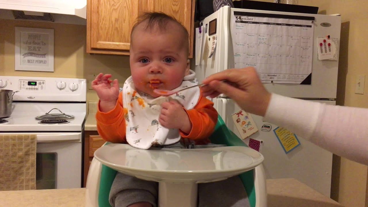 Knox eats carrots for the first time!