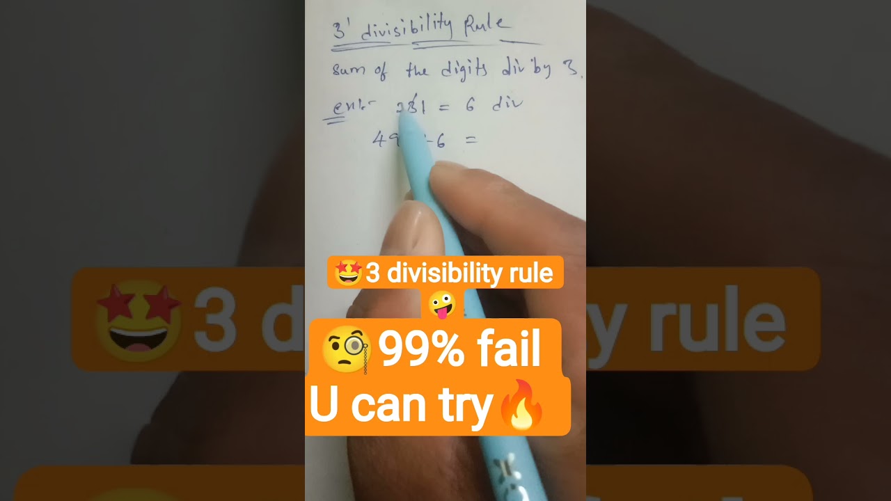 Easy Maths Trick 🔥Rule of 3 Divisibility | Check in Seconds! 