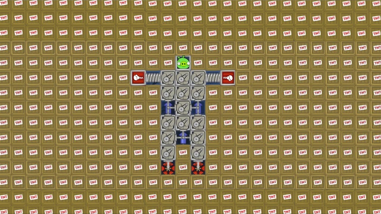 Bad Piggies - RESCUE THE ROBOT PIG INSIDE 1000 TNT!