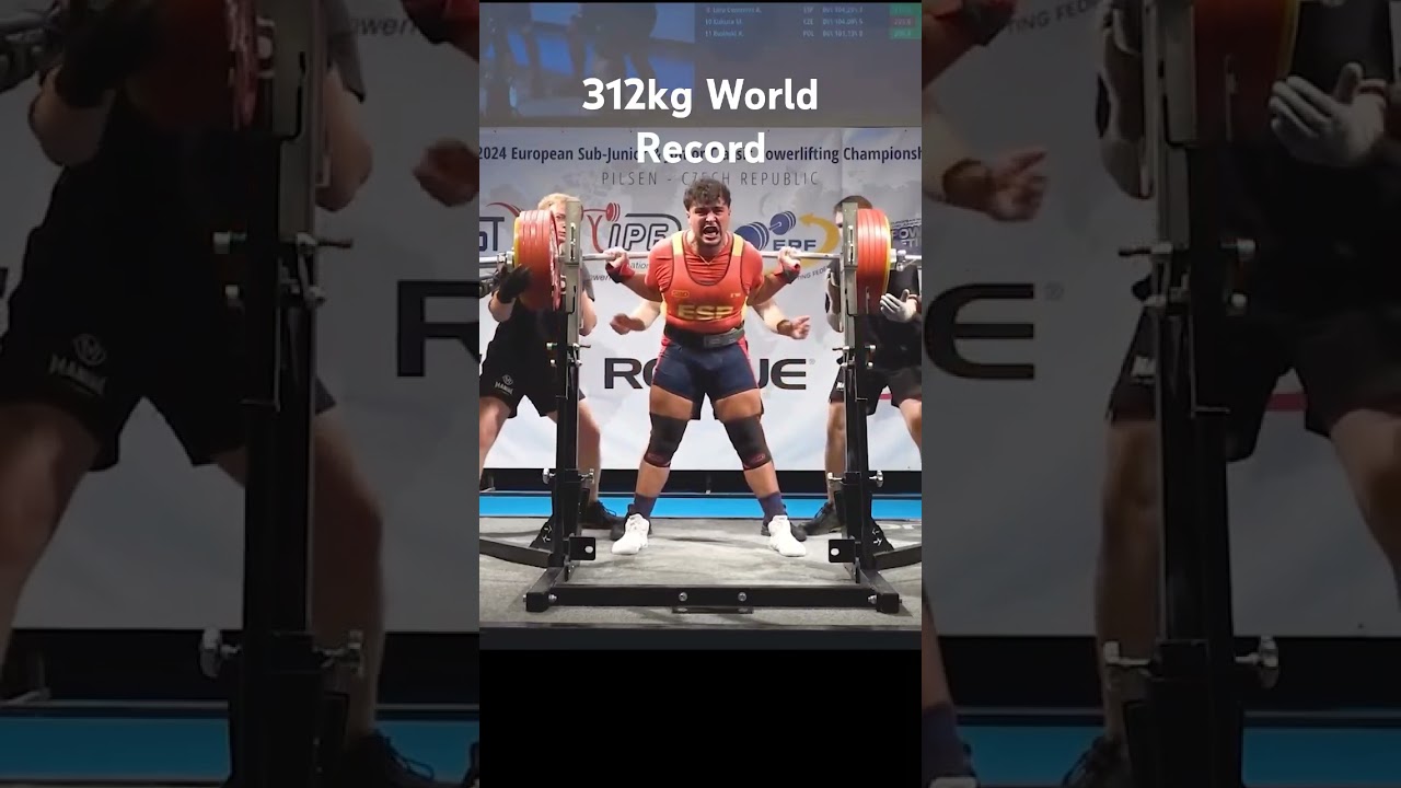 312kg world record squat in the subjunior 105kg class for Joel Guerrero 